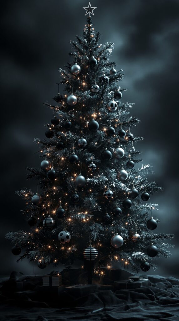 Unique Gloomy Style Christmas Tree Decoration Ideas