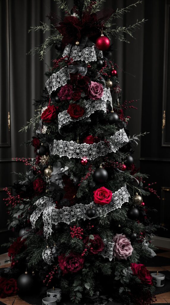 Unique Gloomy Style Christmas Tree Decoration Ideas