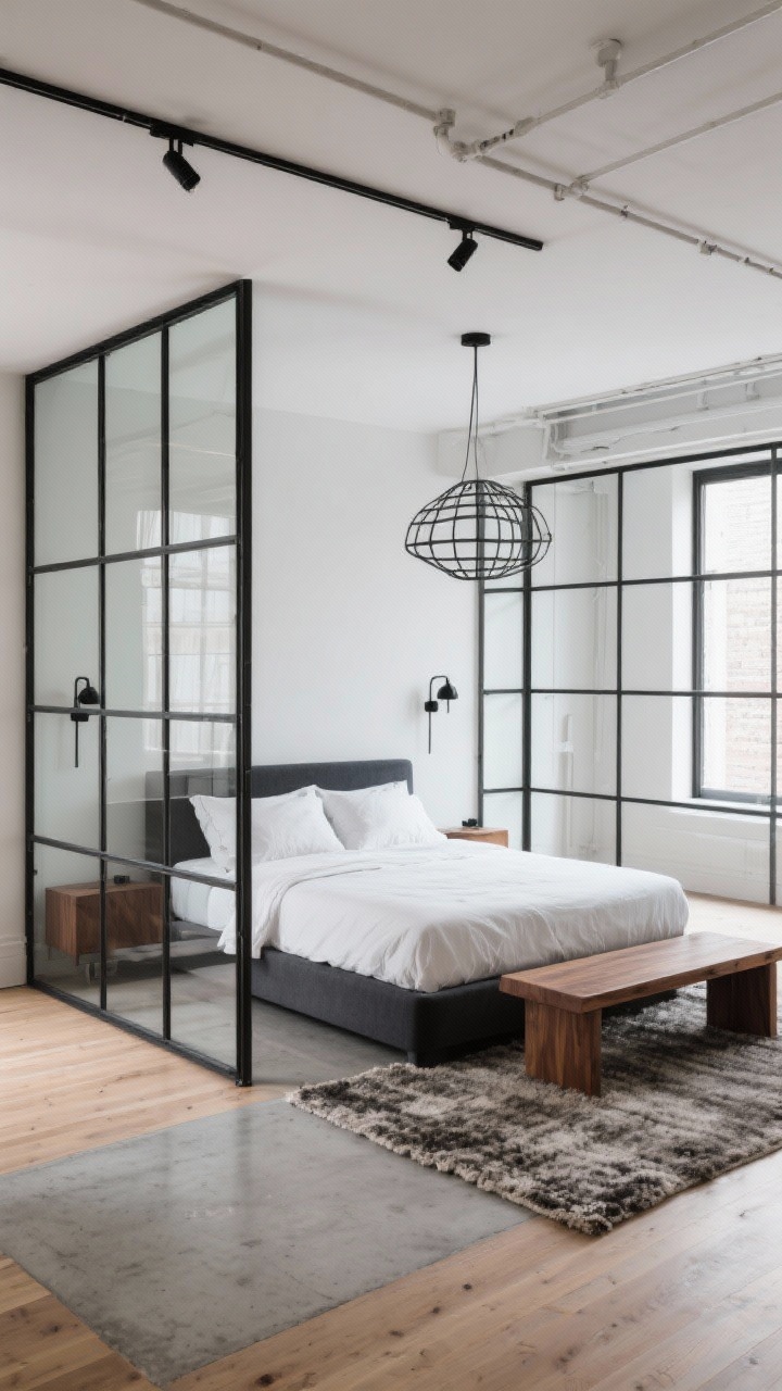 10 Open Space Bedroom Design Ideas Using Glass to Make Any Room Brighter and Larger open space bedroom design ideas using glass with floor-to-ceiling partitions