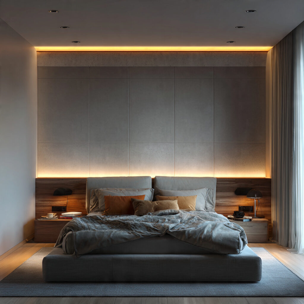 Small bedroom ideas with indirect lighting for a soft and spacious ambiance