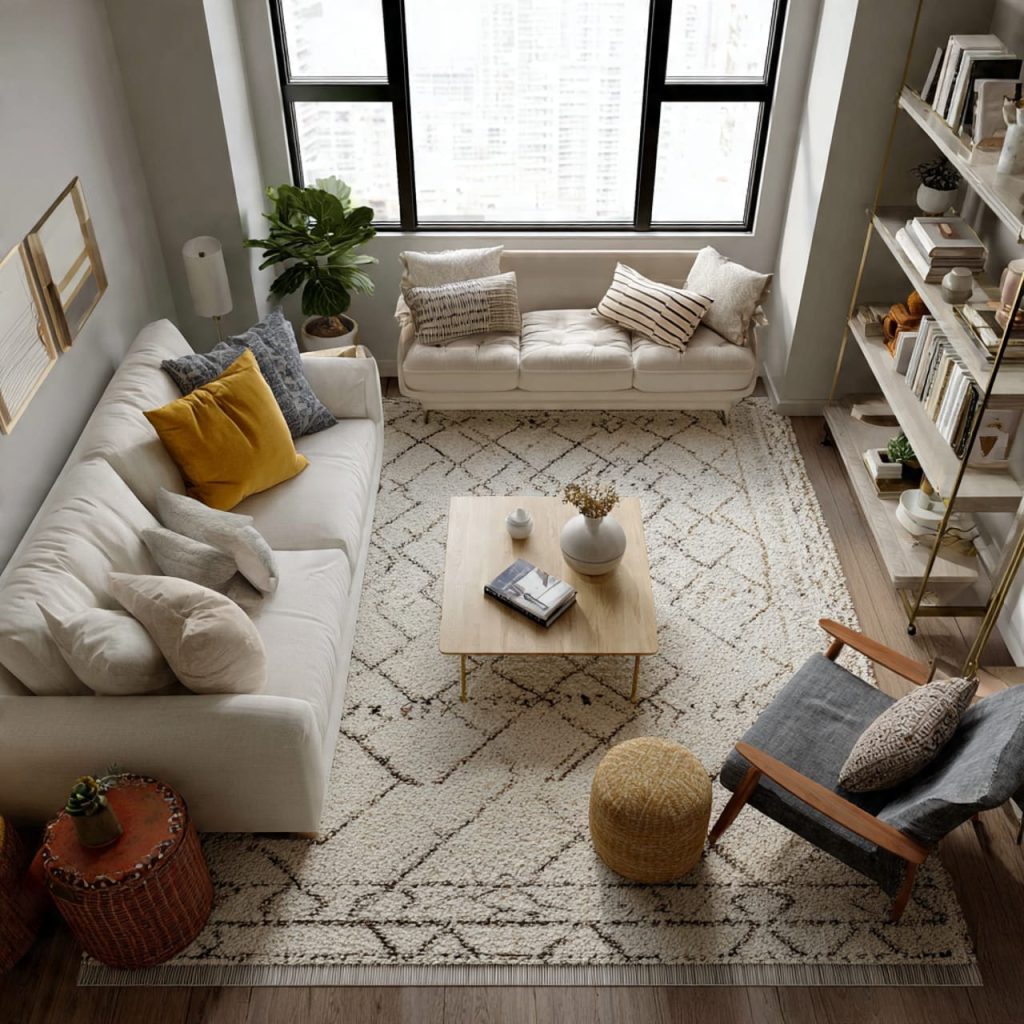 Braised tofu with shiitake mushrooms coated in a glossy soy-based glaze, garnished with green leeks and black pepper, served in a shallow bowl, elegant plant-based Asian dish