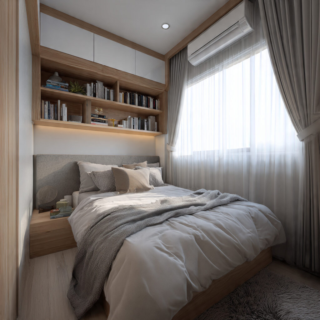 Modern small bedroom ideas with minimalist furniture and clutter-free layout