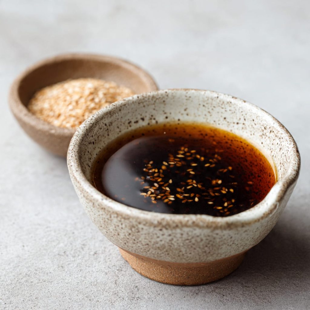 Gluten-free tamari sauce and seasonings for braised tempeh