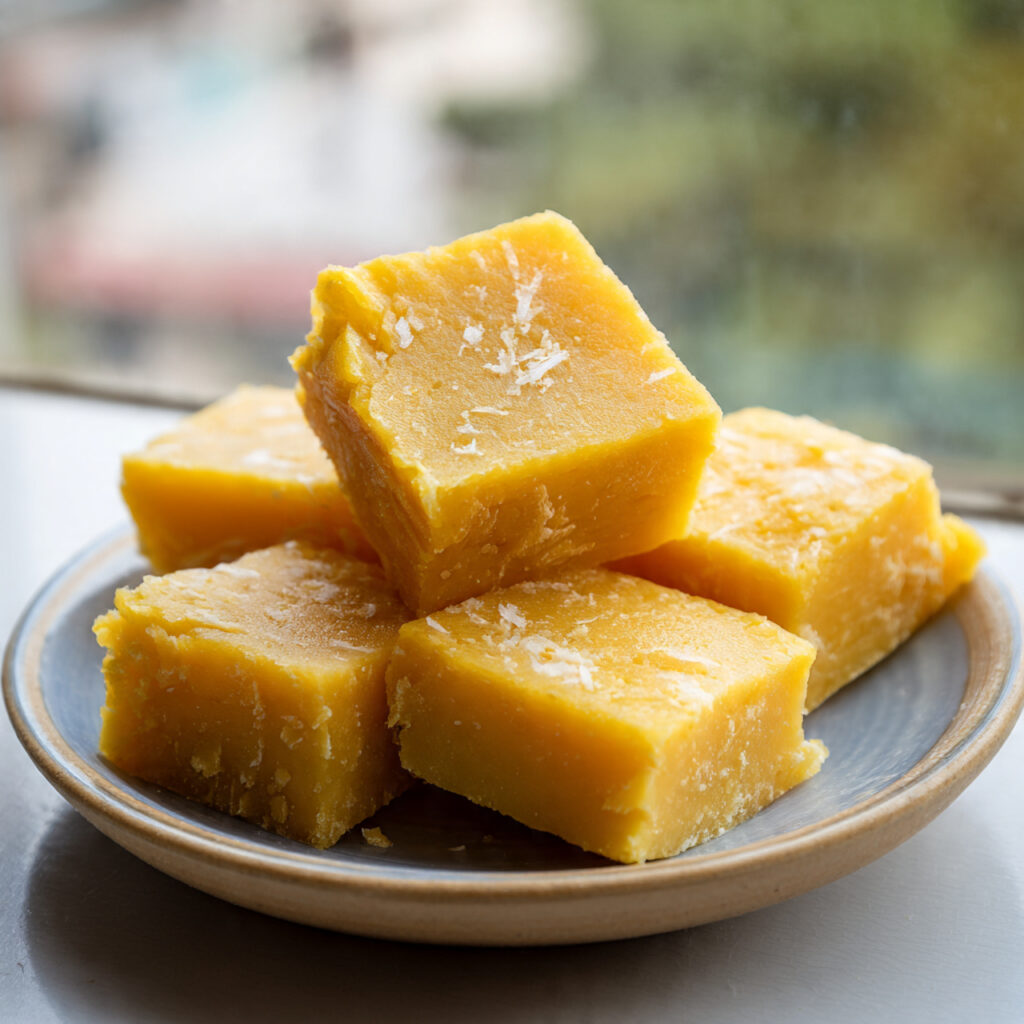 Traditional steamed sweet potato cake with coconut milk, homemade Vietnamese dessert.