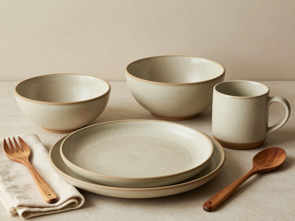 East Fork 5-Piece Dinnerware Set showing artisanal craftsmanship with organic shapes and earthy glazes East Fork 5-Piece Dinnerware Set showing artisanal craftsmanship with organic shapes and earthy glazes