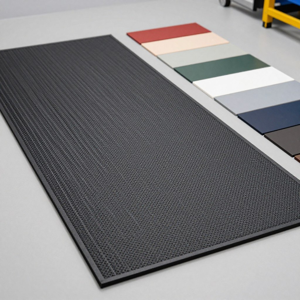 Generate an image of the Sky Solutions Anti-Fatigue Mat with its unique textured surface and various color options. Generate an image of the Sky Solutions Anti-Fatigue Mat with its unique textured surface and various color options.