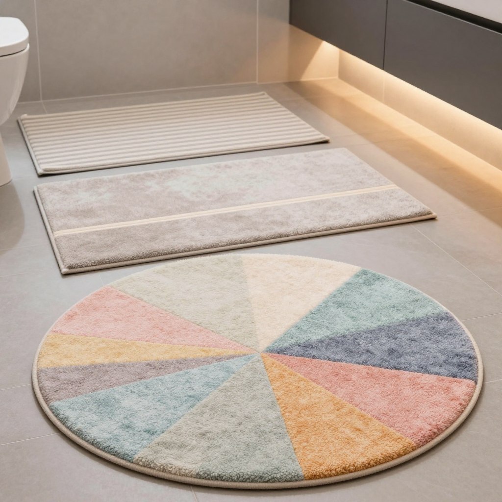 15 Modern Bathroom Rug Ideas for Small Spaces: From Round Shapes to Runners Modern Bathroom Rug Ideas