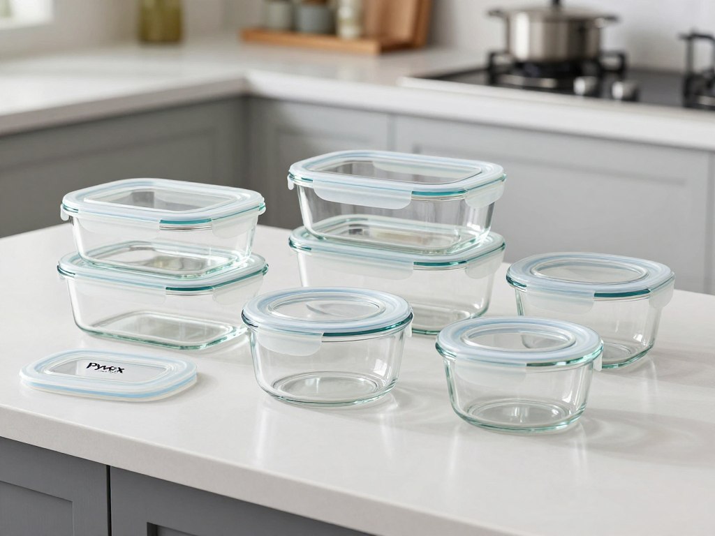 Pyrex Ultimate Glass Storage Set with glass containers and glass lids