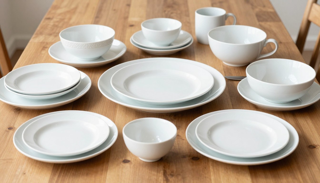 Best Dinnerware Sets for Everyday Use in 2026 Various dinnerware sets arranged on a dining table showing different materials and styles for everyday use