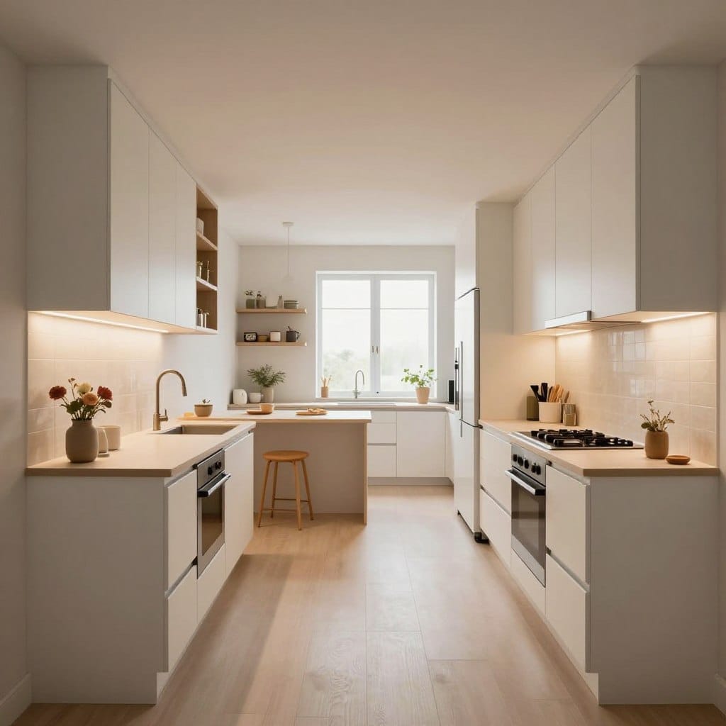 giải pháp thiết kế nhà bếp nhỏ layout comparison