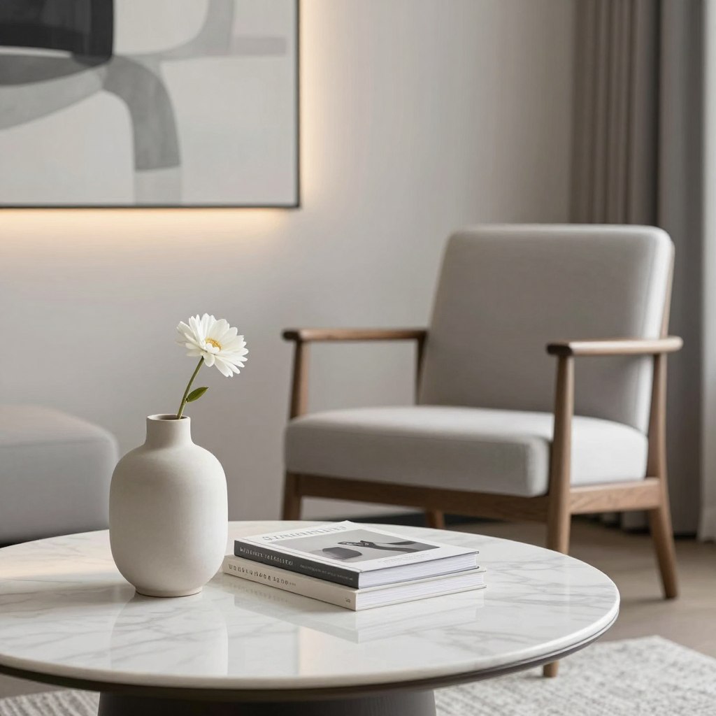 monochromatic corner table styling