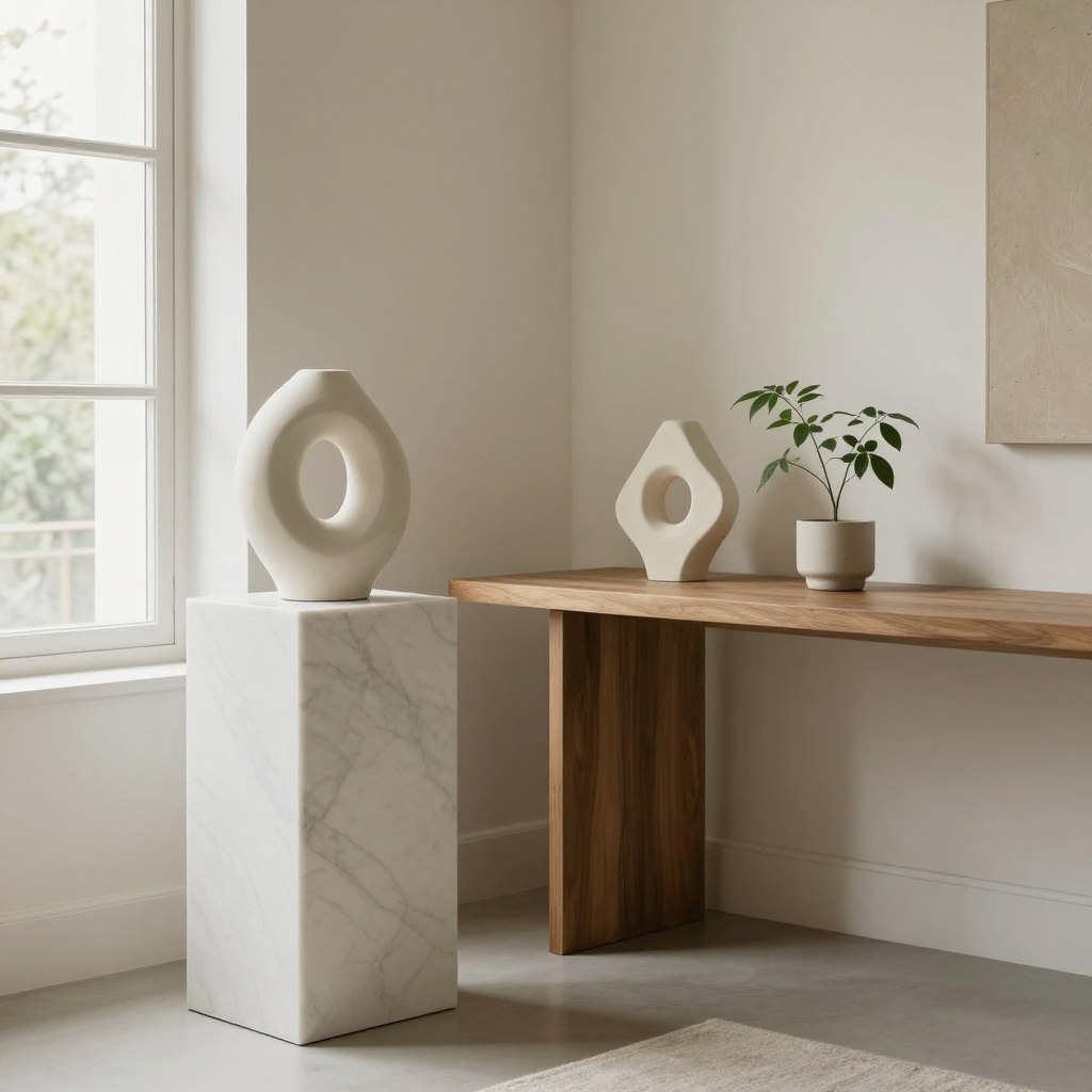 sculptural art statements for minimalist homes