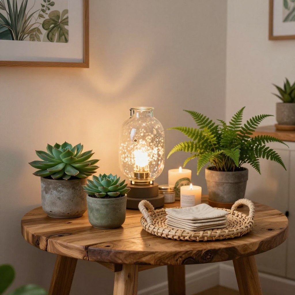 sustainable corner table decorations