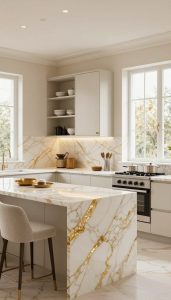 Calacatta Gold Marble Kitchen