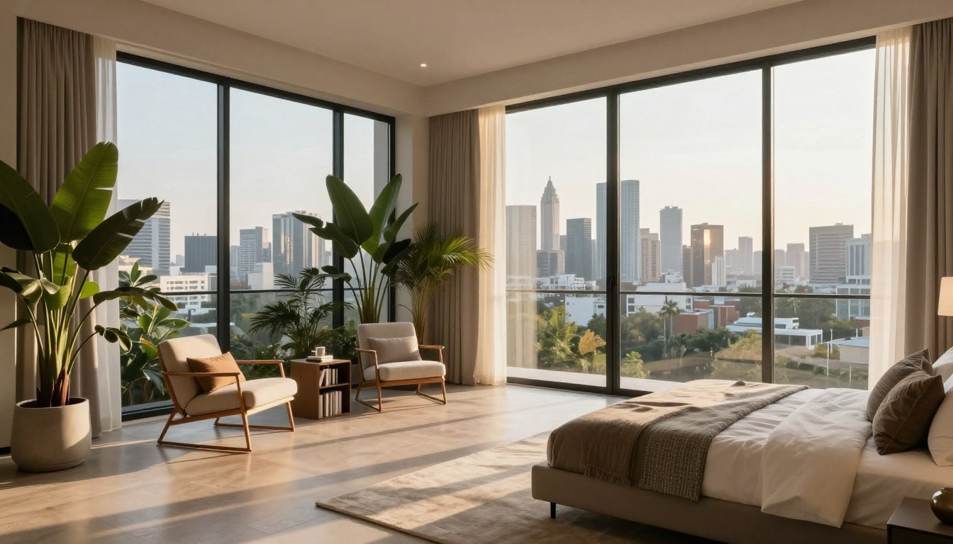 Glass Bedroom Apartment Designs