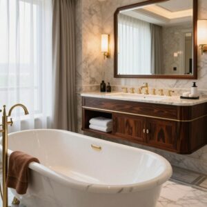 Read more about the article The Anatomy of Luxury Master Bathrooms: 7 Materials That Define Opulence