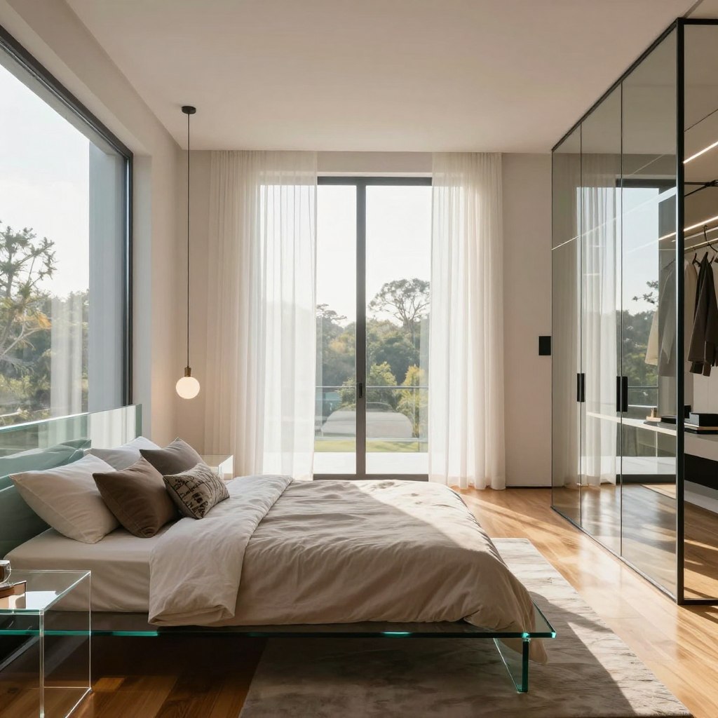 10 Modern Glass Bedroom Interior Trends for a Sleek and Airy Aesthetic Modern Glass Bedroom Interior Trends