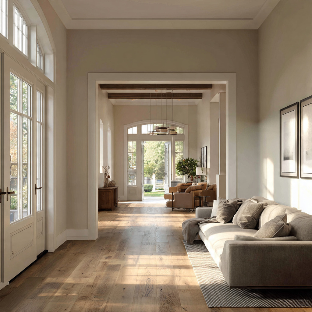 Oversized sofa that cannot fit through a doorway due to ignored door frame and entryway measurements