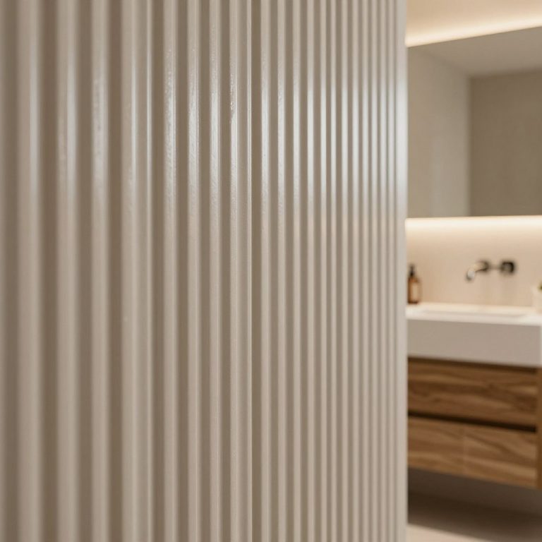 Ribbed Bathroom Vanities and Walls