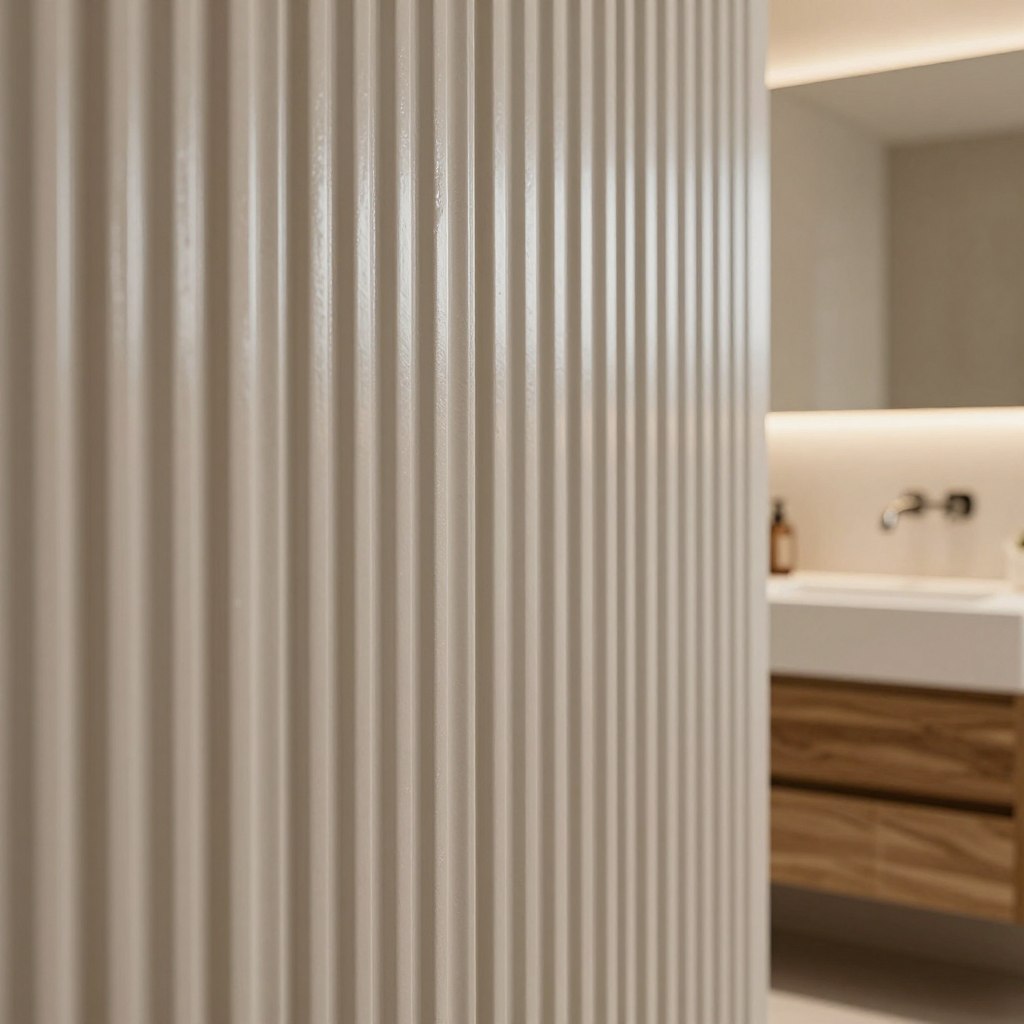 Ribbed Bathroom Vanities and Walls
