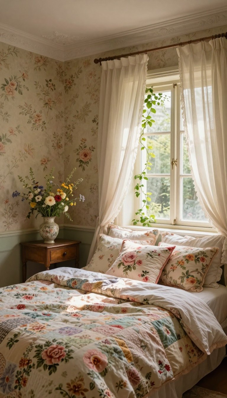 Vintage Floral Bedroom Aesthetic