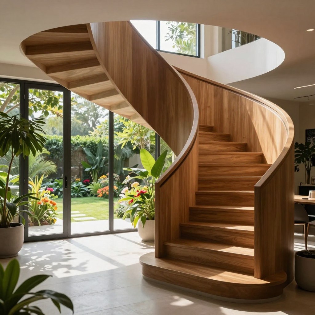 contemporary staircase designs for indoor outdoor flow