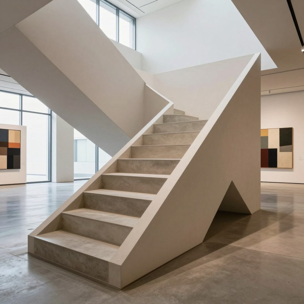 geometric staircase design art installation
