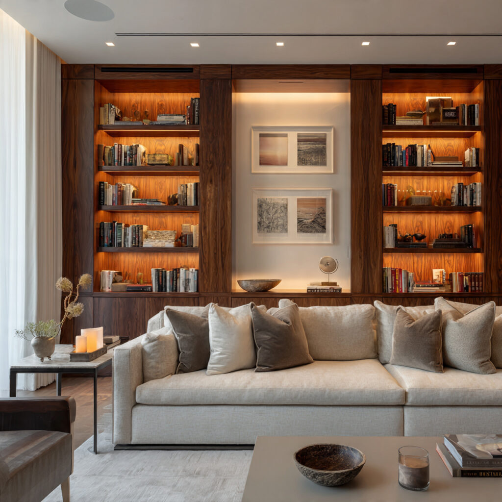 9 Luxury Built In Bookshelf Designs for Living Room Walls