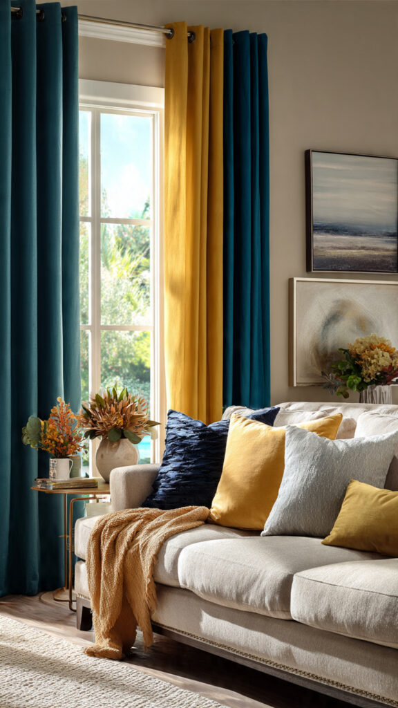 7 Curtain Colors That Match Every Living Room Color Scheme