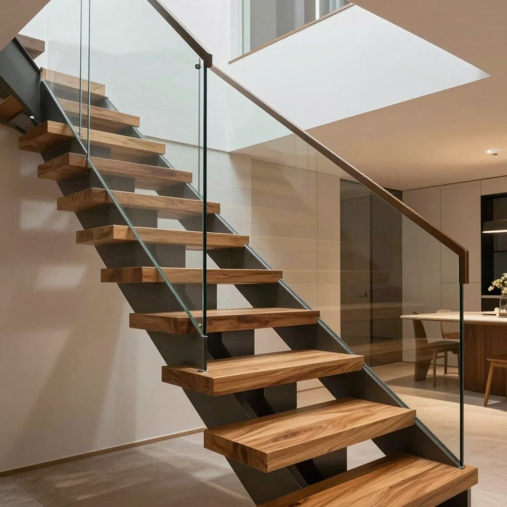 modern staircase ideas hybrid material design