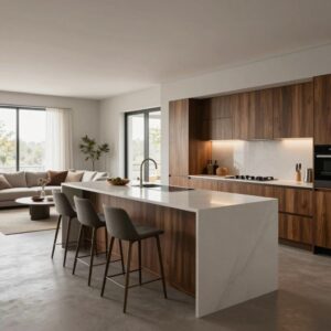 Read more about the article The Power of the Island: 10 Open Space Living Room Kitchen Designs with Islands