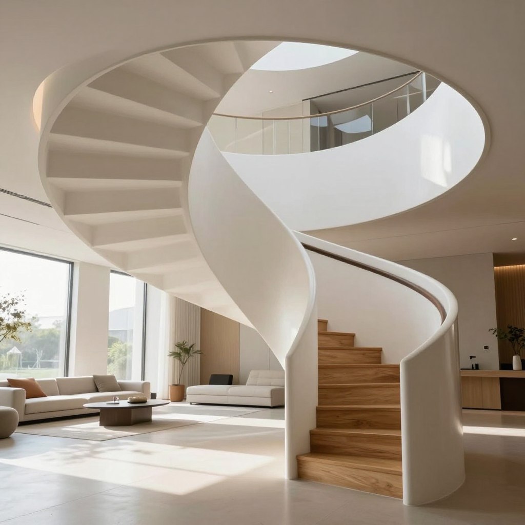 sculptural spiral staircase modern design