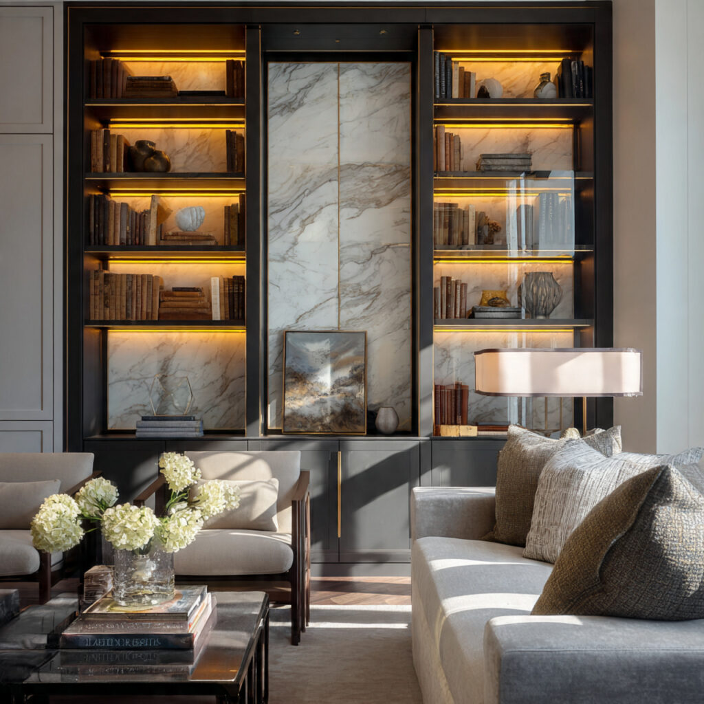 9 Luxury Built In Bookshelf Designs for Living Room Walls