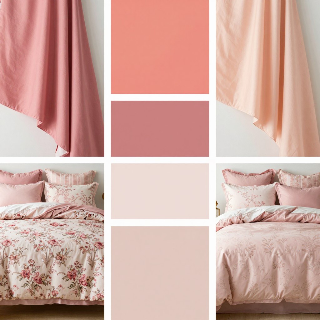 Analogous color palette for mixed bedding styles