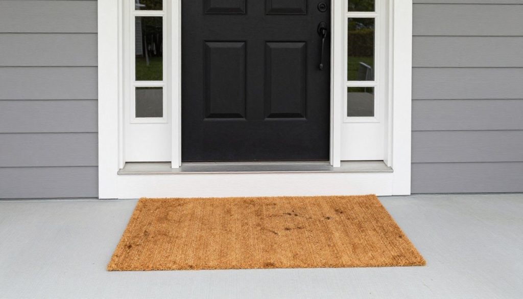 Beautiful home entrance with quality coir doormat creating welcoming first impression