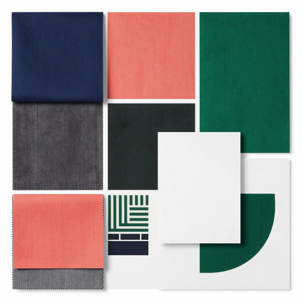 Bold color modern print bedding color palette