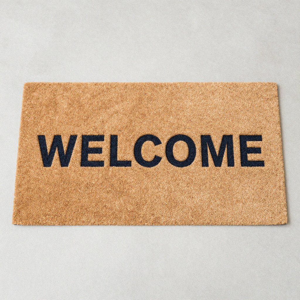 Classic welcome message coir doormat design