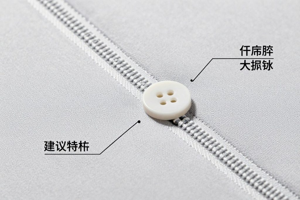 Close-up of quality bedding construction details