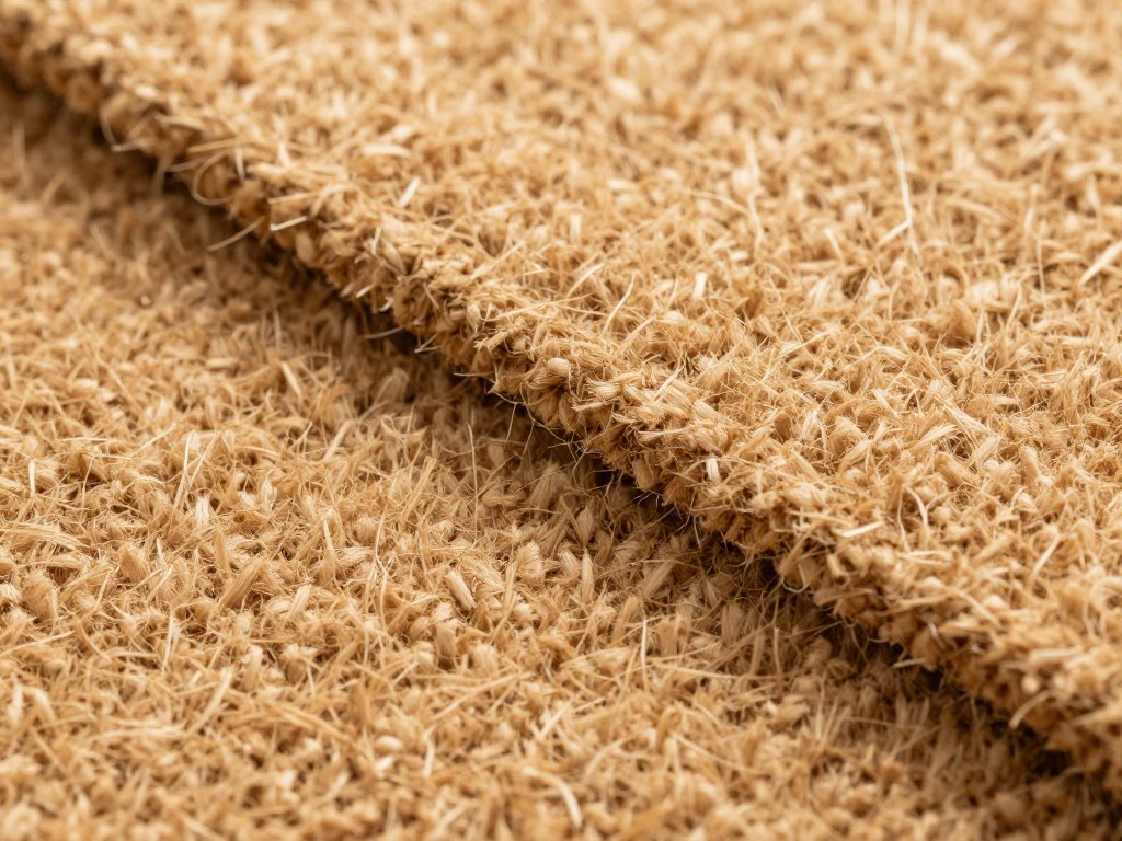 Close-up showing dense coir fiber construction