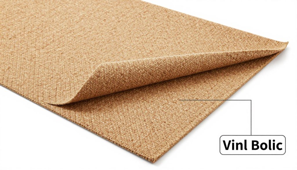 Coir doormat backing material close-up showing vinyl construction