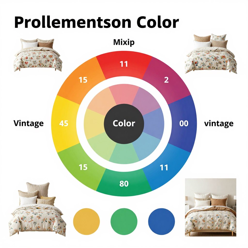 Color wheel showing complementary colors for bedding coordination