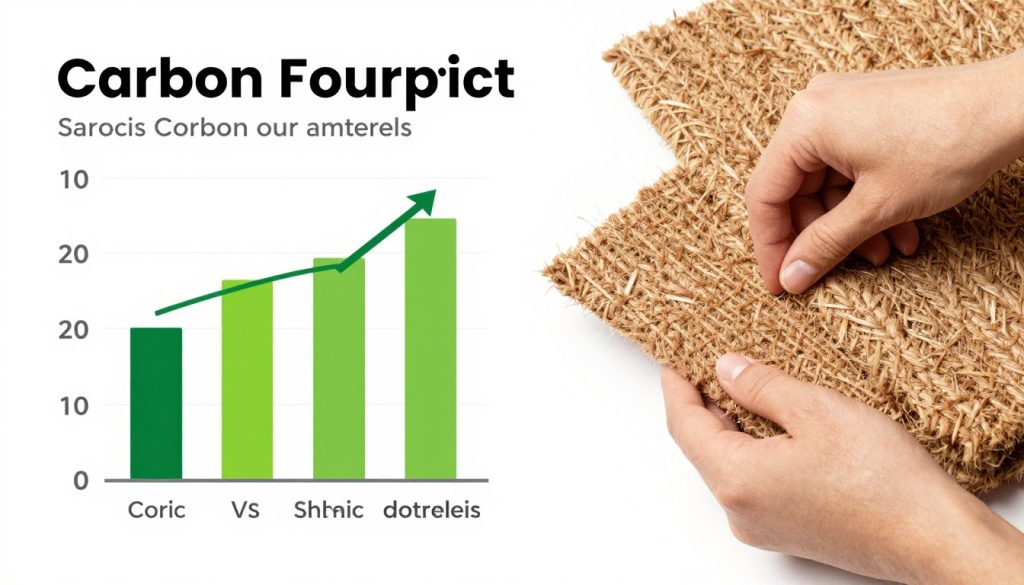Comparison chart showing environmental impact of different doormat materials