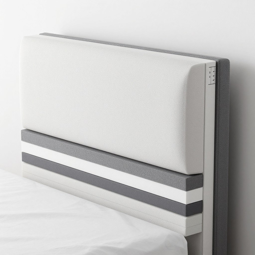 Cross-section showing foam padding layers