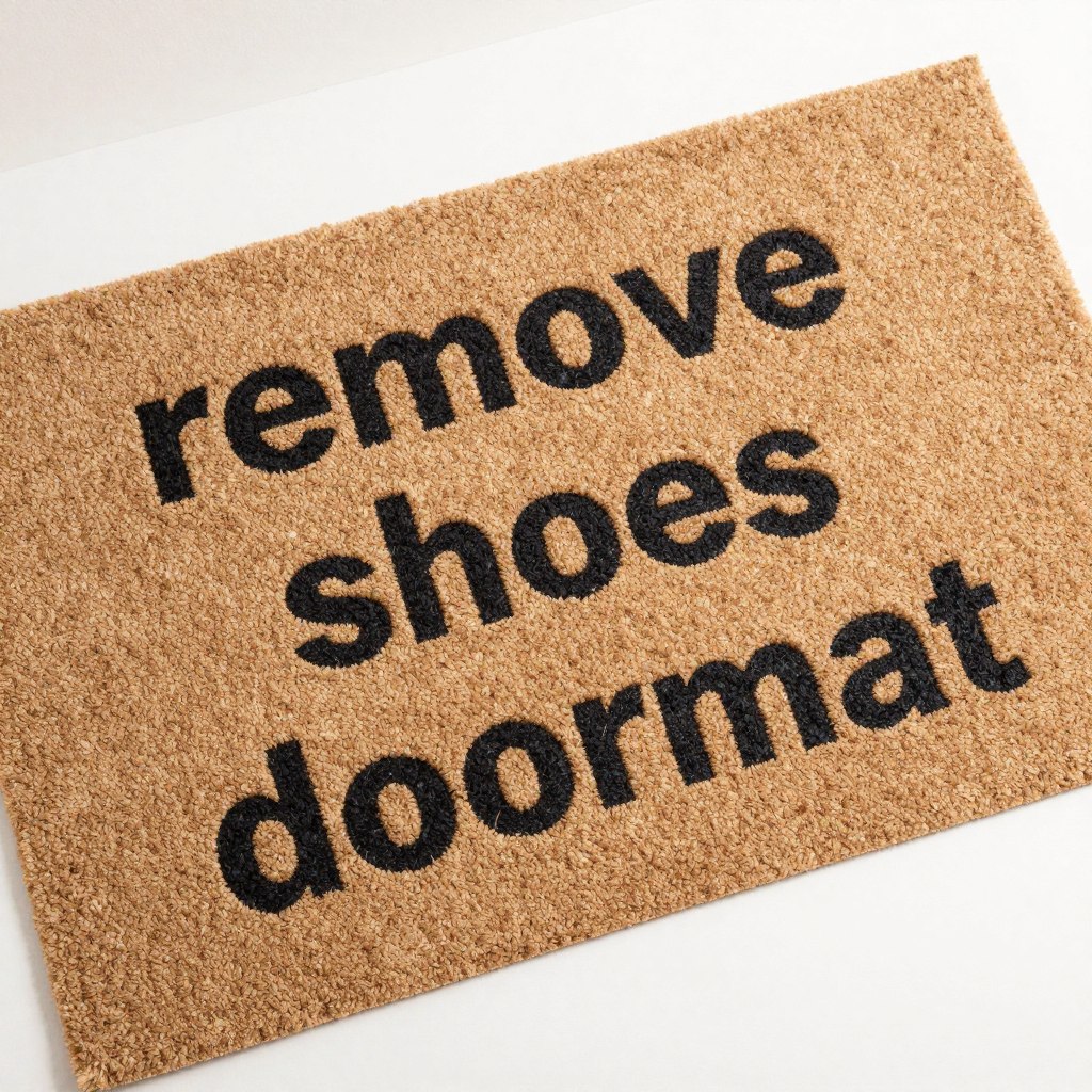 Humorous message coir doormat design