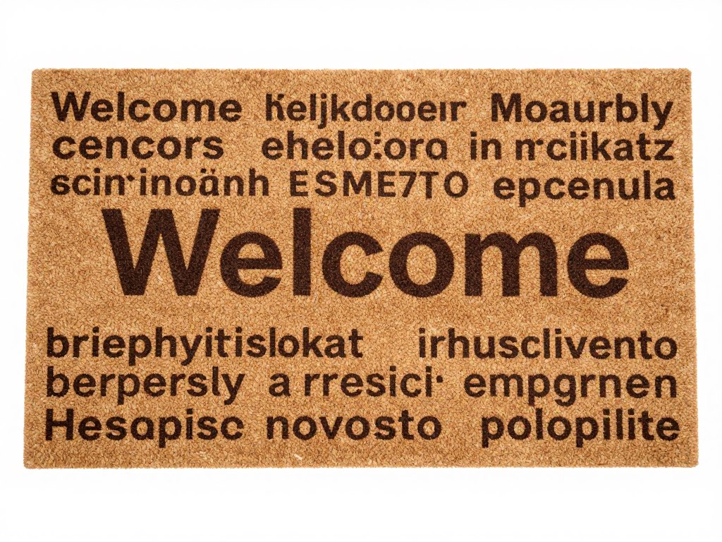 Multilingual welcome coir doormat design