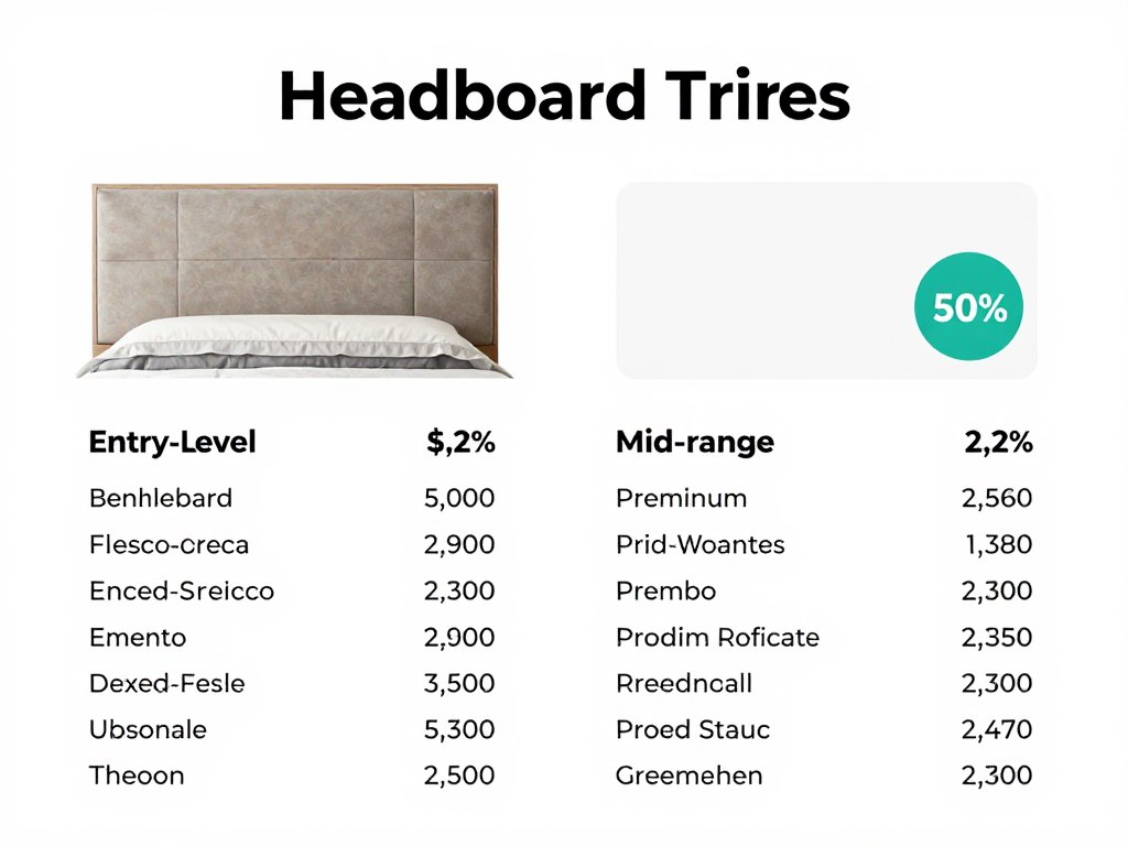 Price comparison chart for headboard quality levels