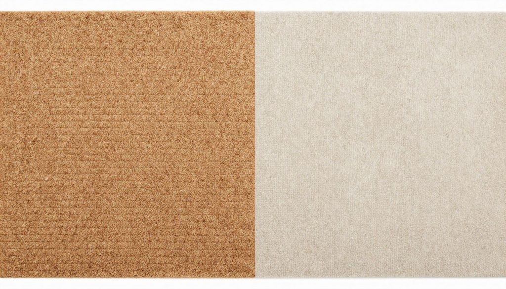 Quality comparison showing good versus poor coir mat construction