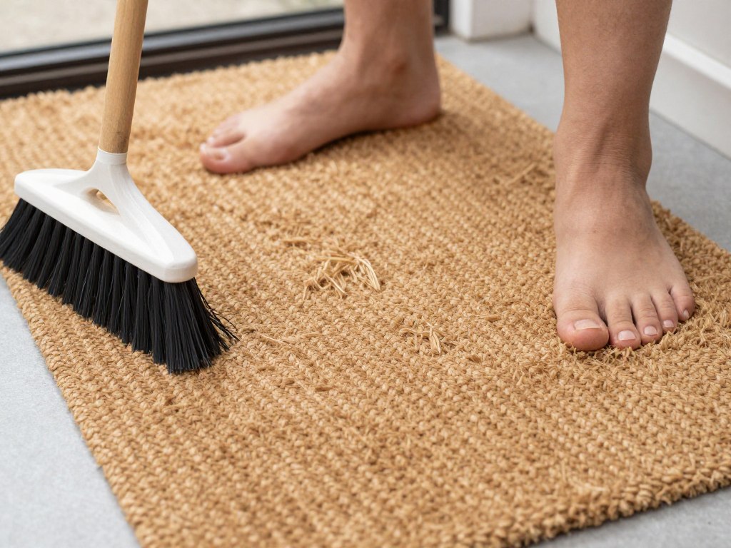 Simple daily maintenance of coir doormat