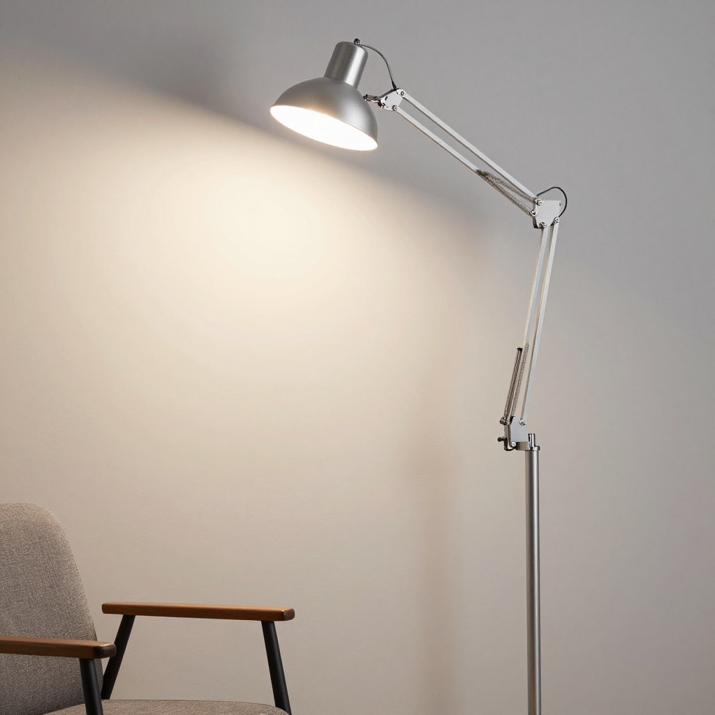 Adjustable floor lamp for reading, NO PEOPLE, NO HUMANS, NO HANDS