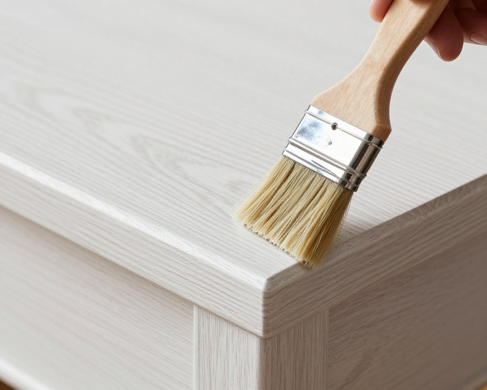 Application of protective sealant on white oak furniture